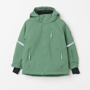Padded Green Kids Waterproof Coat from the Polarn O. Pyret kidswear collection. Quality kids clothing made to last.