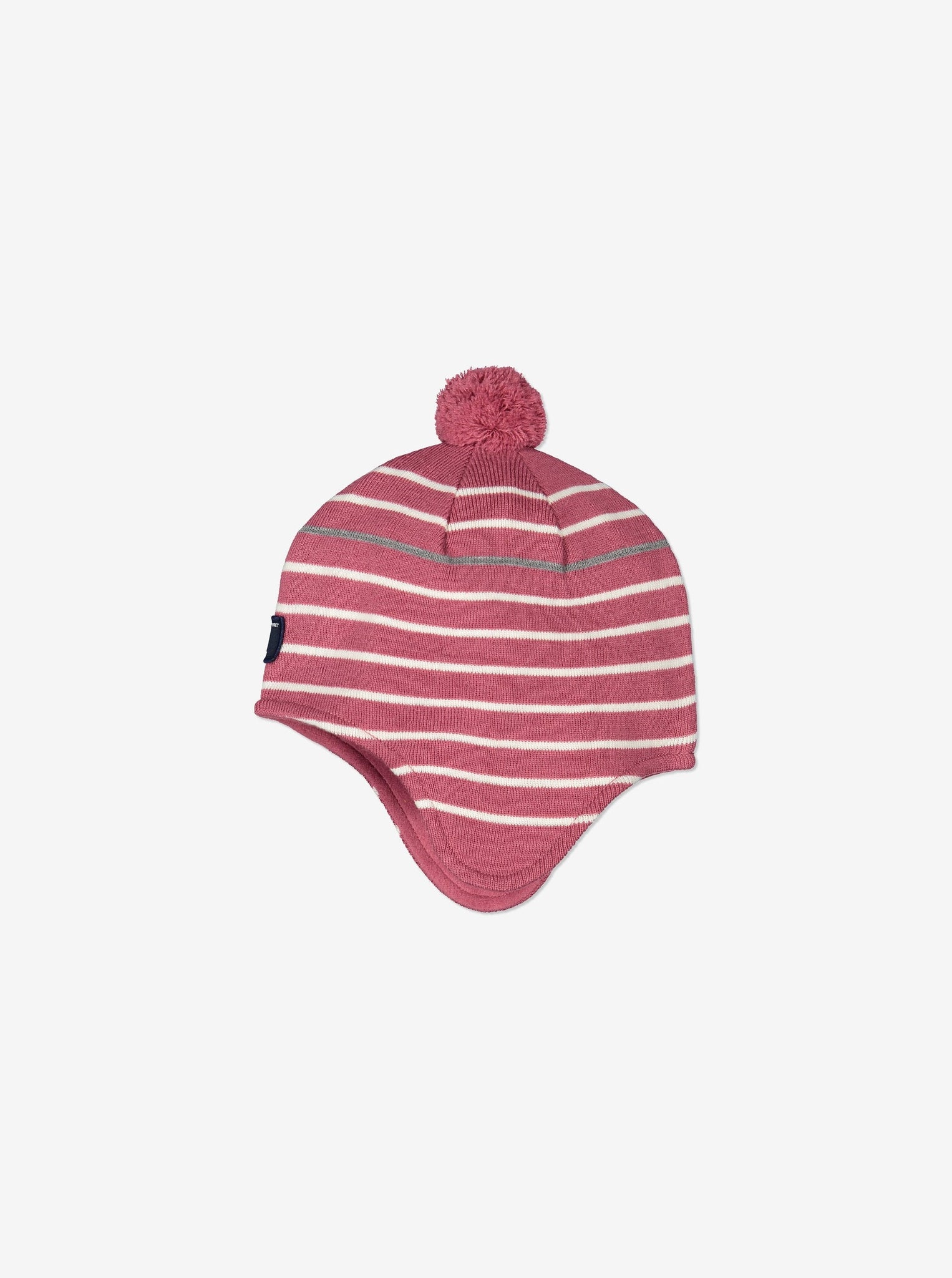 Merino Wool Pink Kids Bobble Hat from the Polarn O. Pyret kidswear collection. Ethically produced outerwear.