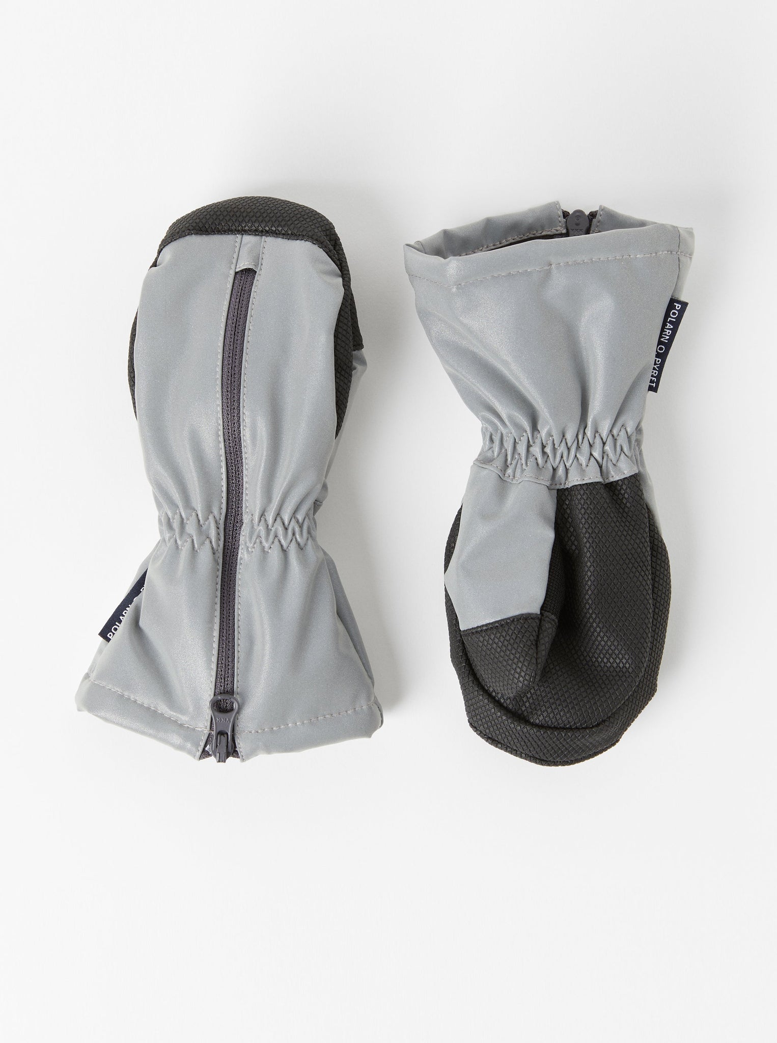 Grey Kids Padded Mittens from the Polarn O. Pyret kidswear collection. Made from sustainable sources.