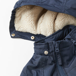 Navy Padded Baby Overall from the Polarn O. Pyret kidswear collection. Quality kids clothing made to last.