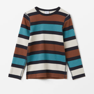 Striped Organic Cotton Kids Top from the Polarn O. Pyret kidswear collection. Nordic kids clothes made from sustainable sources.