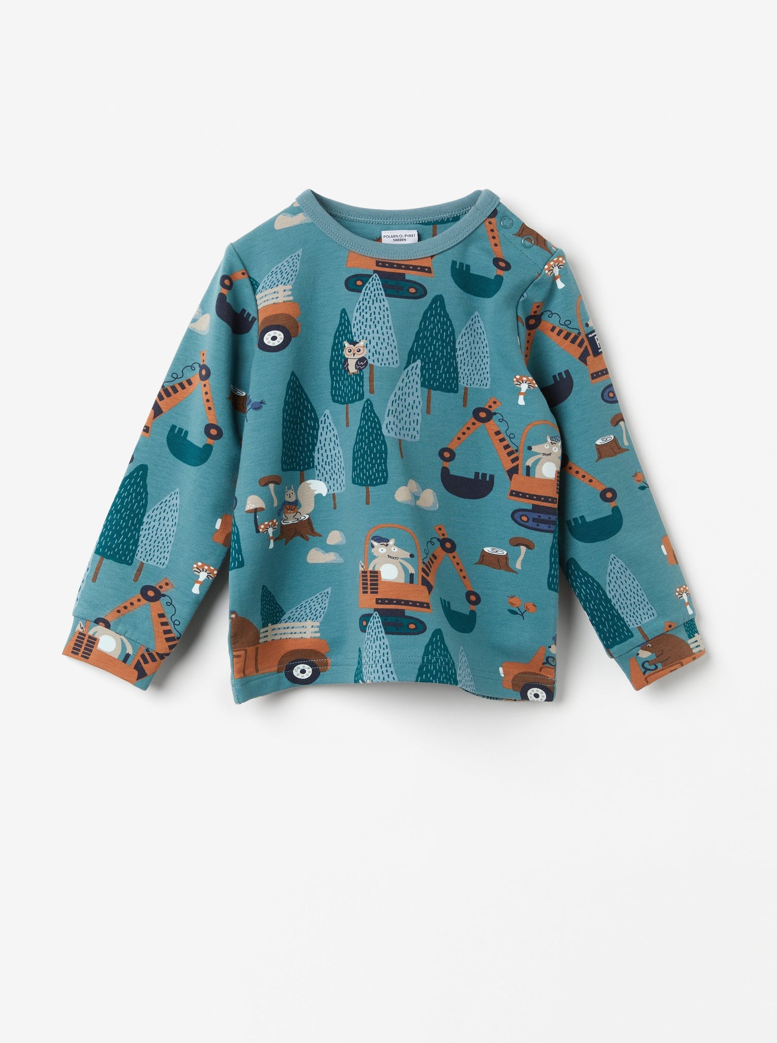 Organic Cotton Nordic Blue Kids Top from the Polarn O. Pyret kidswear collection. Nordic kids clothes made from sustainable sources.