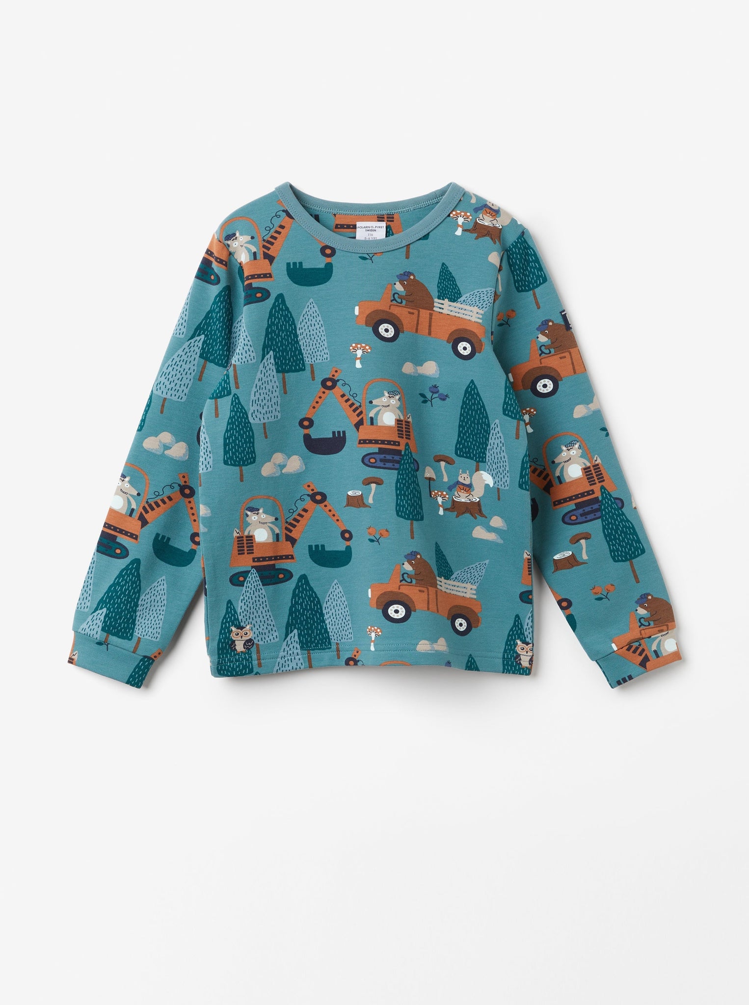 Organic Cotton Nordic Blue Kids Top from the Polarn O. Pyret kidswear collection. Nordic kids clothes made from sustainable sources.