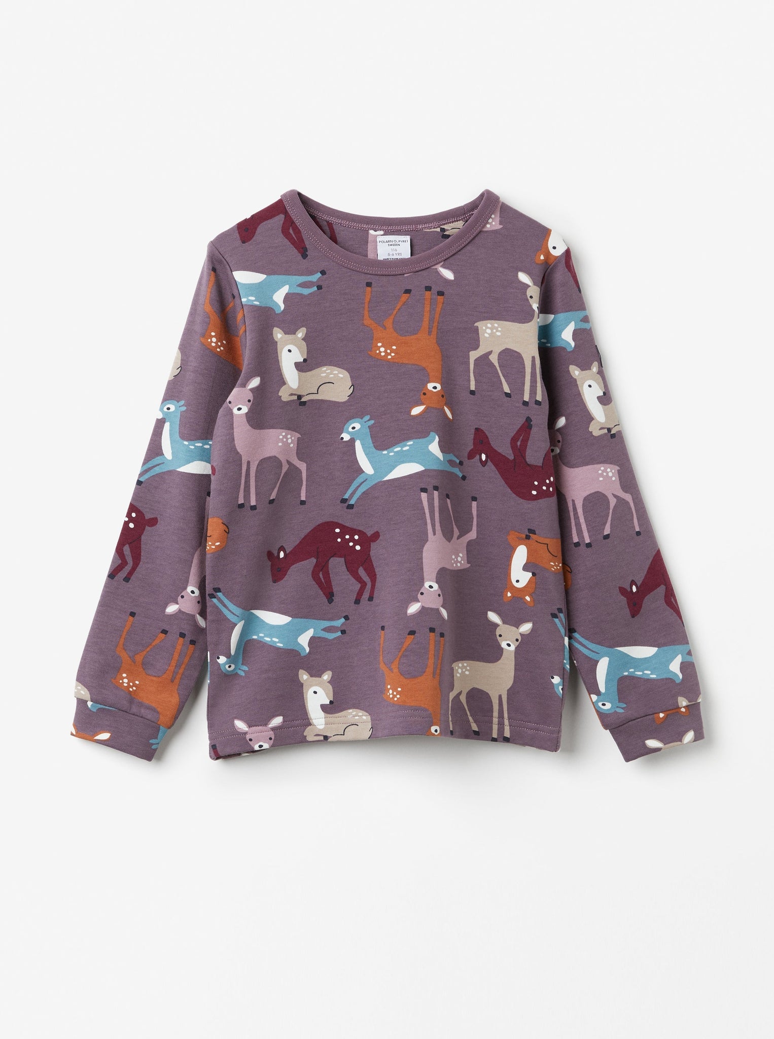 Organic Cotton Nordic Purple Kids Top from the Polarn O. Pyret kidswear collection. Clothes made using sustainably sourced materials.
