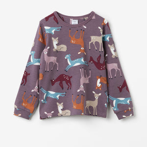 Organic Cotton Nordic Purple Kids Top from the Polarn O. Pyret kidswear collection. Clothes made using sustainably sourced materials.
