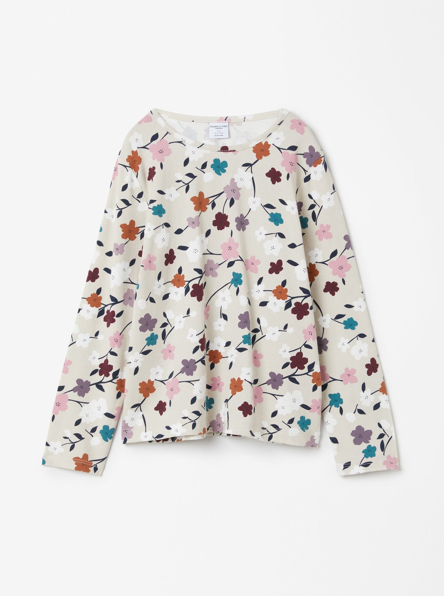 Organic Cotton Floral Kids Top from the Polarn O. Pyret kidswear collection. The best ethical kids clothes