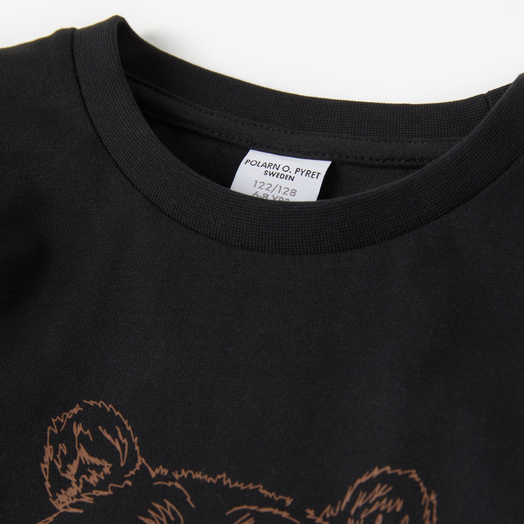 Black Bear Print Kids Top from the Polarn O. Pyret kidswear collection. Ethically produced kids clothing.