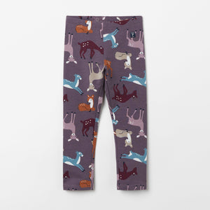 Nordic Purple Kids Leggings from the Polarn O. Pyret kidswear collection. Nordic kids clothes made from sustainable sources.