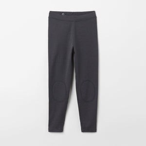 Merino Wool Grey Kids Leggings from the Polarn O. Pyret kidswear collection. Ethically produced kids clothing.
