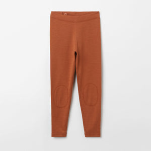 Merino Wool Orange Kids Leggings from the Polarn O. Pyret kidswear collection. Clothes made using sustainably sourced materials.