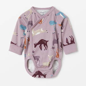Pink Cotton Wraparound Babygrow from the Polarn O. Pyret babywear collection. The best ethical baby clothes