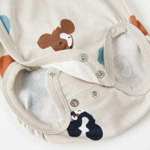 White Cotton Wraparound Babygrow from the Polarn O. Pyret babywear collection. The best ethical baby clothes
