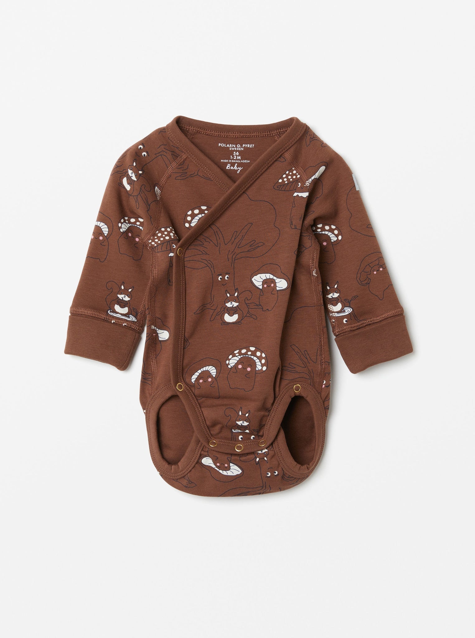 Organic Cotton Wraparound Babygrow from the Polarn O. Pyret babywear collection. Clothes made using sustainably sourced materials.
