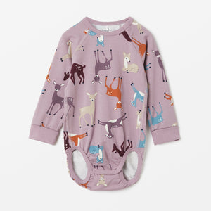 Organic Cotton Nordic Pink  Babygrow from the Polarn O. Pyret babywear collection. Ethically produced baby clothing.