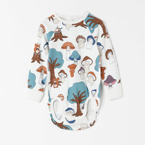 Organic Cotton White Babygrow from the Polarn O. Pyret babywear collection. Ethically produced baby clothing.