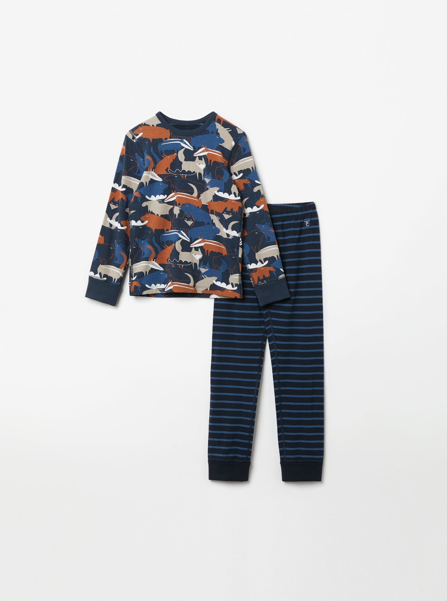 Nordic Animal Print Kids Pyjamas from the Polarn O. Pyret kidswear collection. Ethically produced kids clothing.