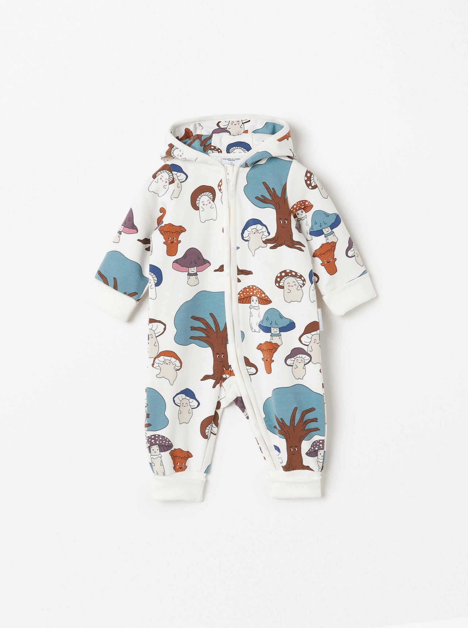 Organic Cotton White Baby All-In-One from the Polarn O. Pyret babywear collection. Clothes made using sustainably sourced materials.