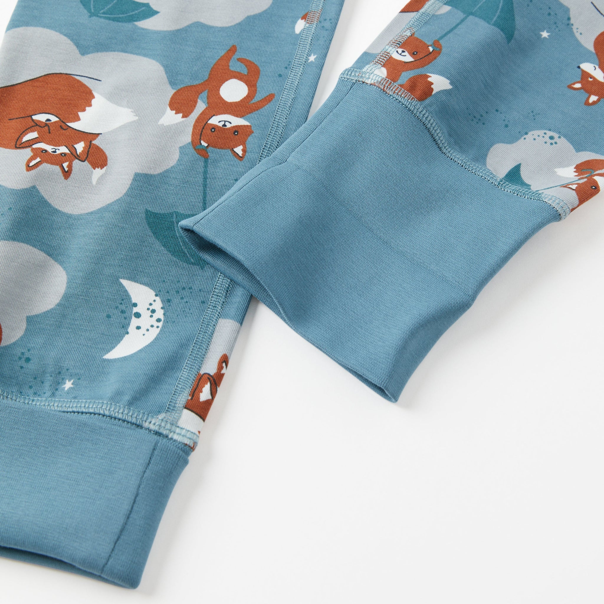 Fox Print Blue Kids Pyjamas from the Polarn O. Pyret kidswear collection. The best ethical kids clothes