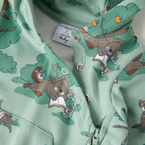 Nordic Green Baby All-In-One from the Polarn O. Pyret babywear collection. Ethically produced baby clothing.