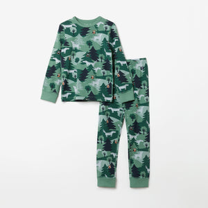 Cotton Forest Print Kids Pyjamas from the Polarn O. Pyret kidswear collection. The best ethical kids clothes