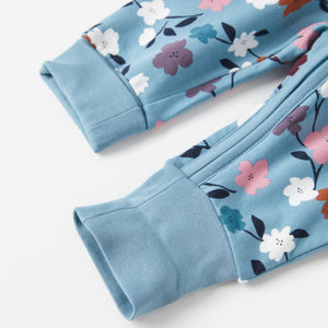 Cotton Floral Blue Baby All-In-One from the Polarn O. Pyret kidswear collection. Ethically produced kids clothing.
