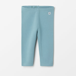 Organic Cotton Blue Baby Leggings from the Polarn O. Pyret babywear collection. Ethically produced baby clothing.