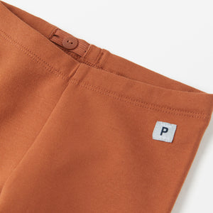Organic Cotton Orange Baby Leggings from the Polarn O. Pyret babywear collection. The best ethical baby clothes
