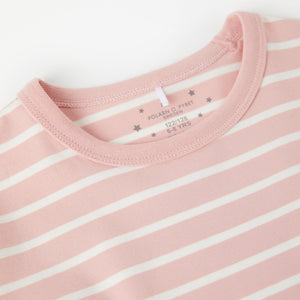 Organic Cotton Pink Kids Pyjamas from the Polarn O. Pyret kidswear collection. Ethically produced kids clothing.