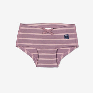 Organic Cotton Purple Girls Briefs from the Polarn O. Pyret kidswear collection. Ethically produced kids clothing.