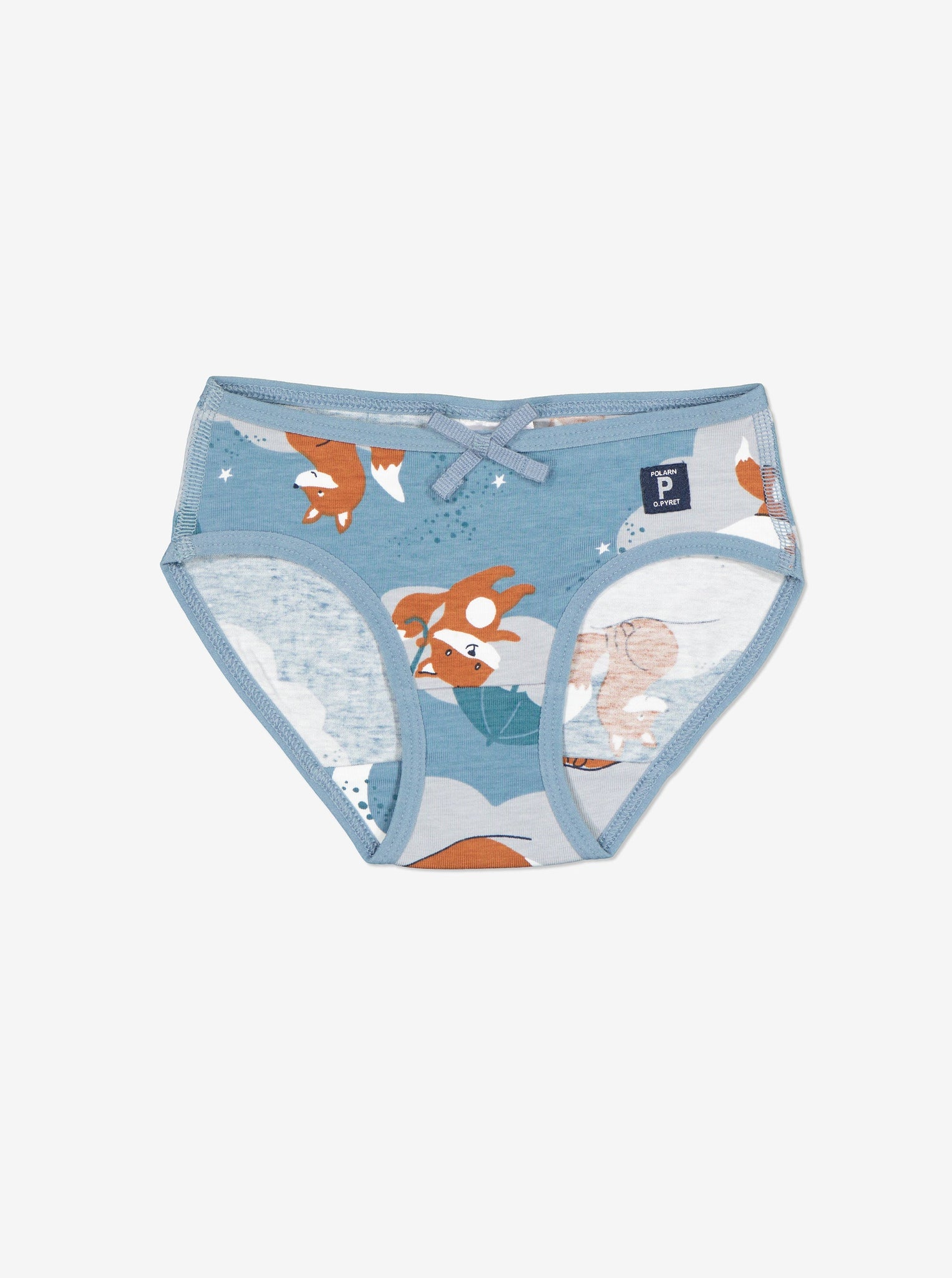 Organic Cotton Blue Girls Briefs from the Polarn O. Pyret kidswear collection. Clothes made using sustainably sourced materials.