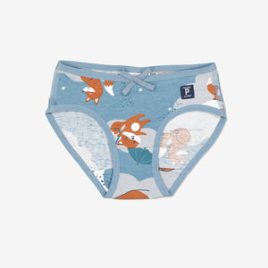 Organic Cotton Blue Girls Briefs from the Polarn O. Pyret kidswear collection. Clothes made using sustainably sourced materials.