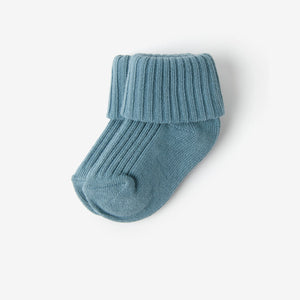 Soft Blue Baby Socks from the Polarn O. Pyret babywear collection. Ethically produced baby clothing.