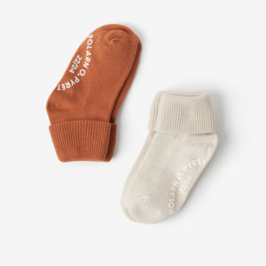 Orange Antislip Kids Socks Multipack from the Polarn O. Pyret kidswear collection. Nordic kids clothes made from sustainable sources.