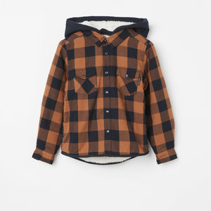Organic Cotton Orange Kids Checked Shirt from the Polarn O. Pyret Kidswear collection. The best ethical kids clothes