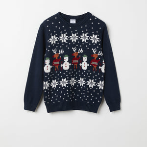 Organic Cotton Kids Christmas Jumper from the Polarn O. Pyret kidswear collection. Made using 100% GOTS Organic Cotton