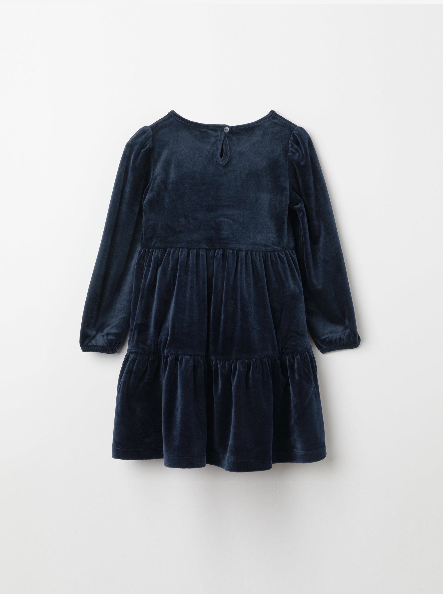 Navy Kids Velour Dress from the Polarn O. Pyret kidswear collection. The best ethical kids clothes