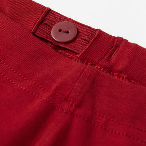 Organic Cotton Red Kids Leggings from the Polarn O. Pyret kidswear collection. Clothes made using sustainably sourced materials.