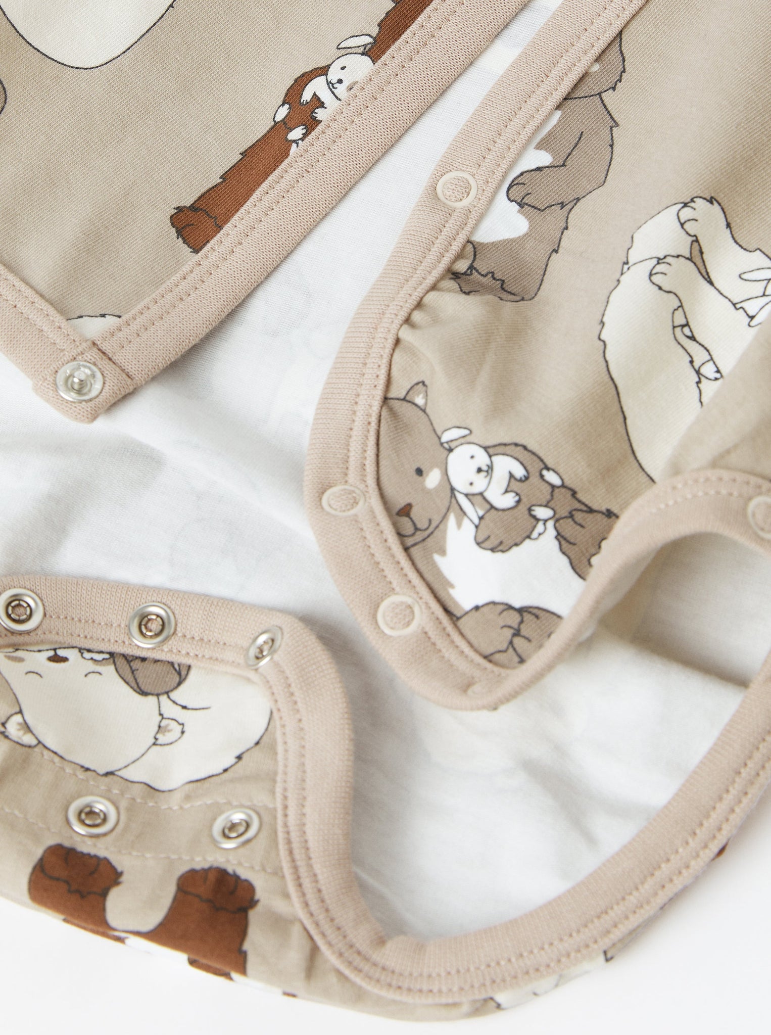 Bear Print Wraparound Babygrow from the Polarn O. Pyret baby collection. Ethically produced baby clothing.