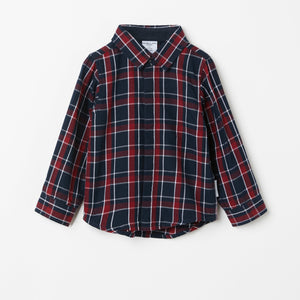 Organic Cotton Checked Baby Shirt from the Polarn O. Pyret baby collection. Nordic baby clothes made from sustainable sources.
