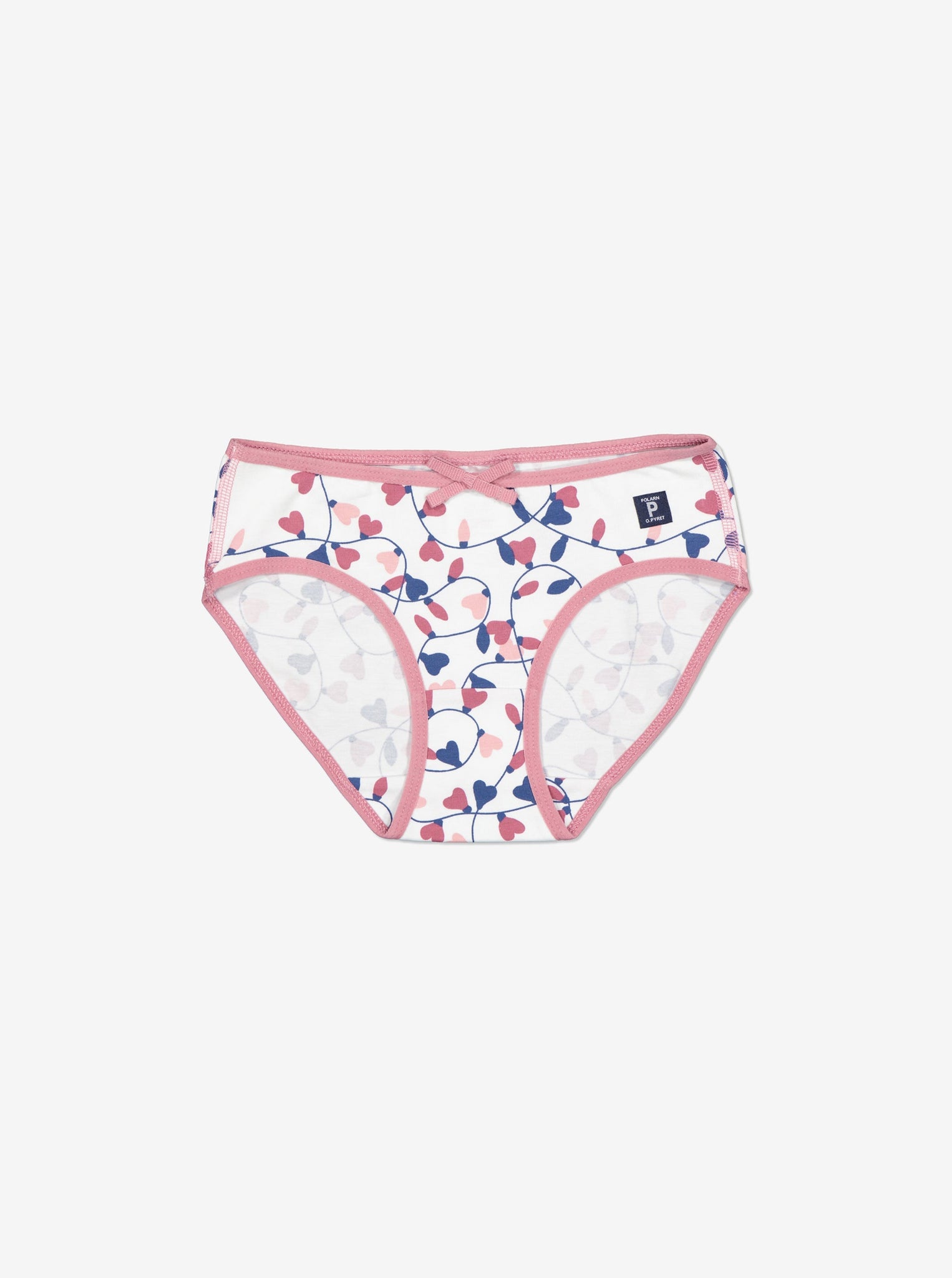 Organic Cotton White Girls Briefs from the Polarn O. Pyret kidswear collection. Ethically produced kids clothing.