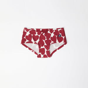 Heart Print Girls Hipster Briefs from the Polarn O. Pyret kidswear collection. Nordic kids clothes made from sustainable sources.