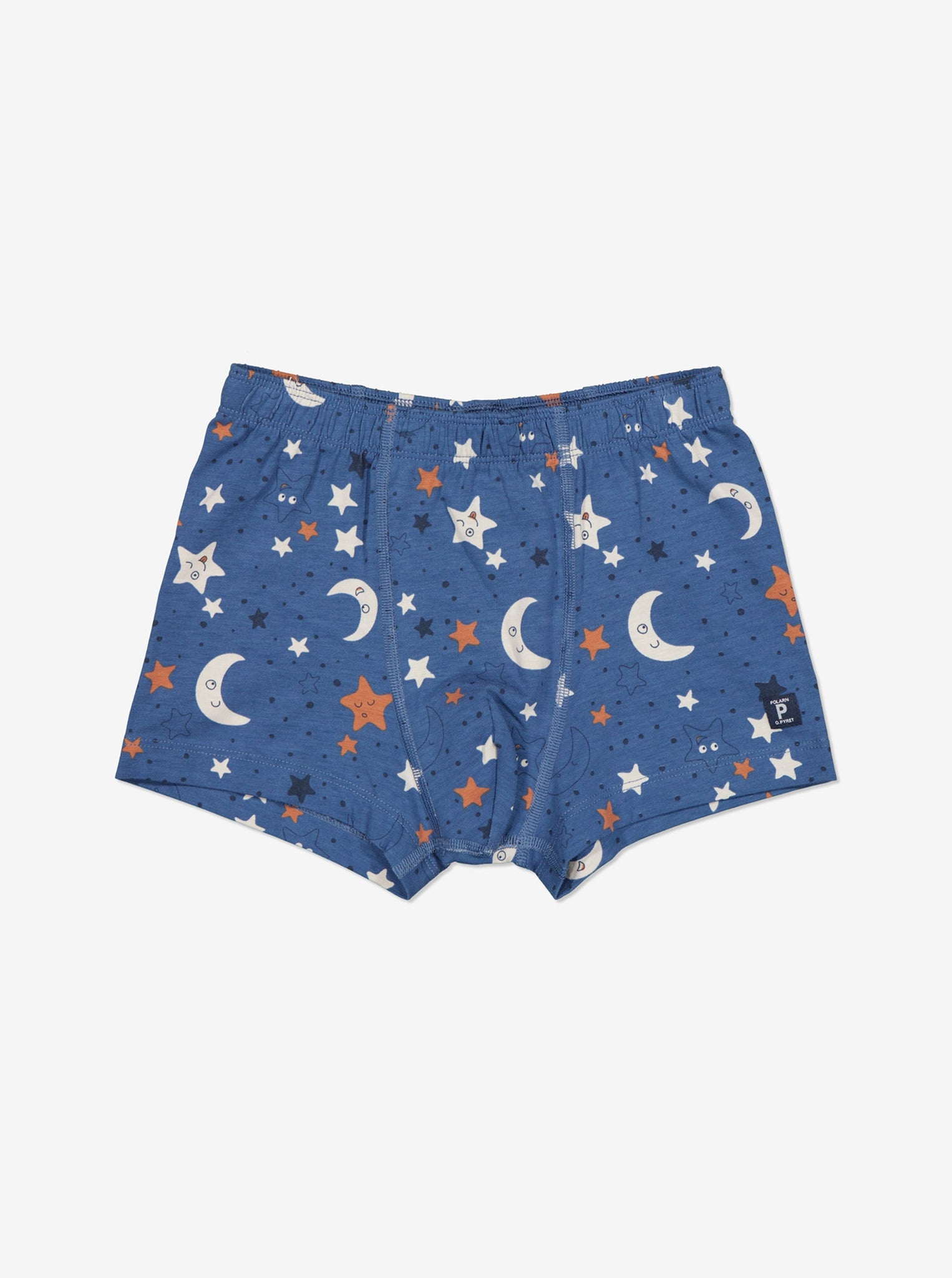 Organic Cotton Blue Boys Boxers from the Polarn O. Pyret kidswear collection. Ethically produced kids clothing.