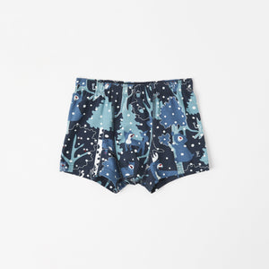 Organic Cotton Blue Boys Boxers from the Polarn O. Pyret kidswear collection. Clothes made using sustainably sourced materials.