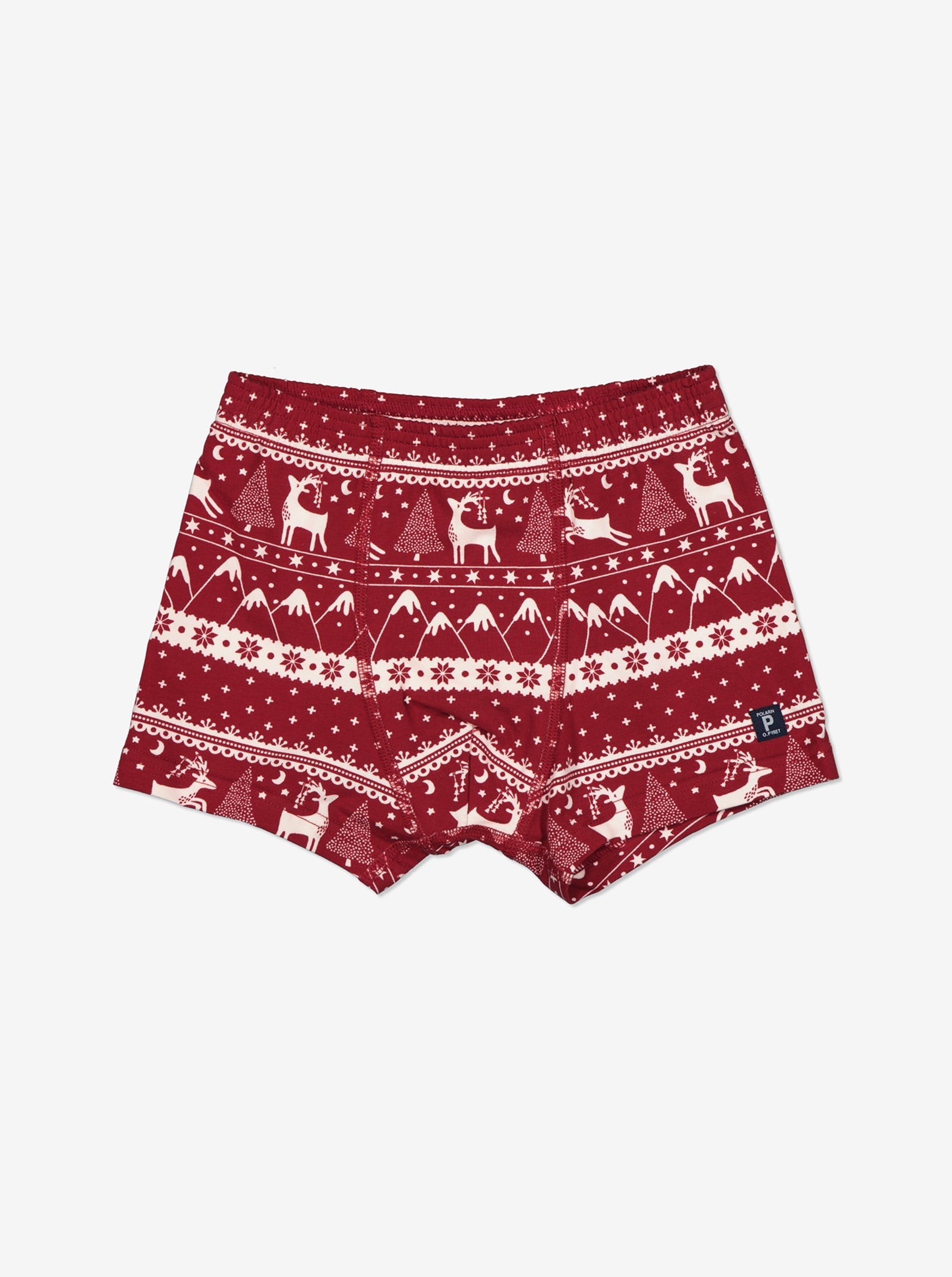 Christmas Organic Cotton Boys Boxers from the Polarn O. Pyret kidswear collection. Ethically produced kids clothing.