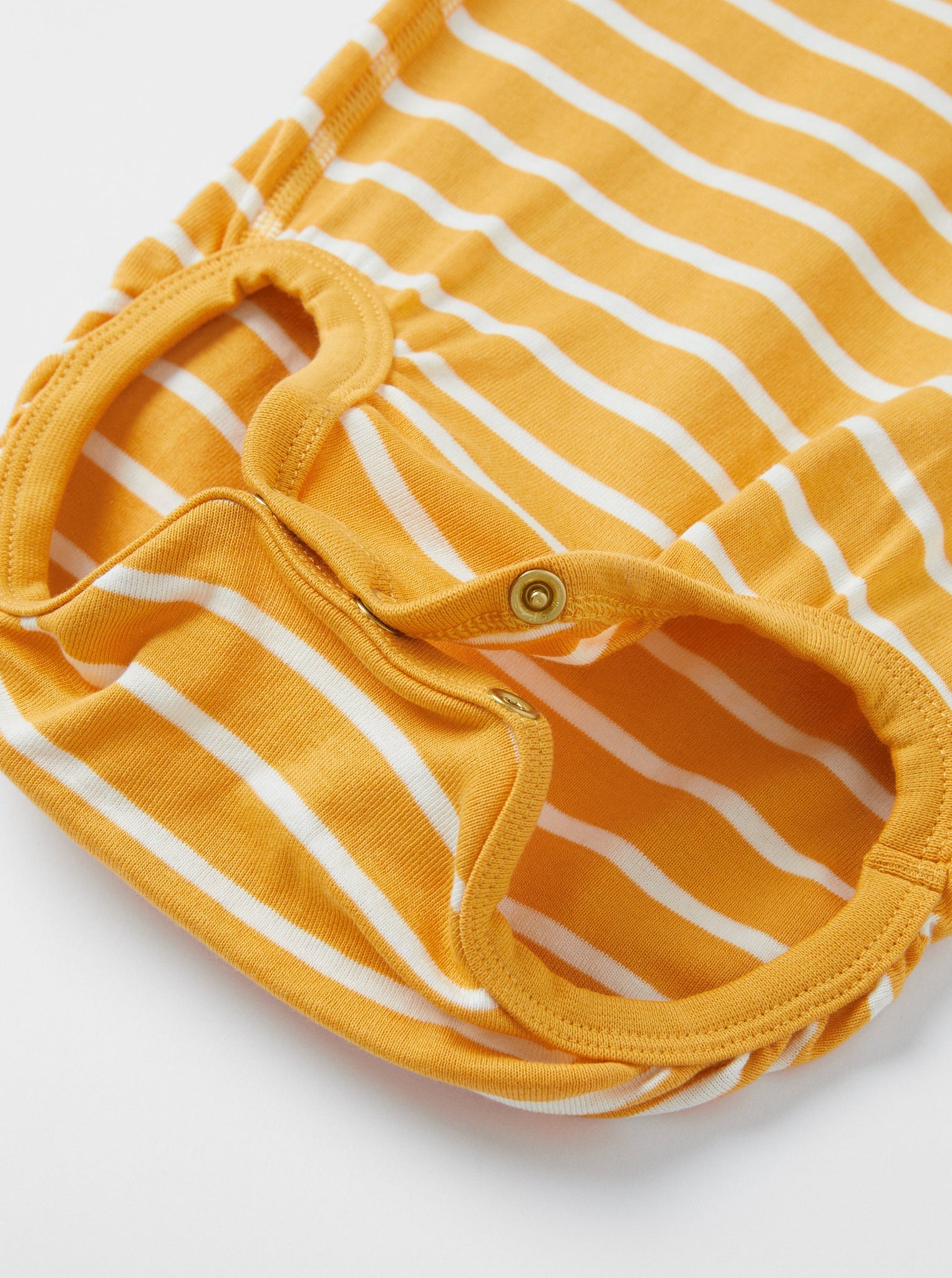 Striped Organic Cotton Yellow Babygrow from the Polarn O. Pyret babywear collection. The best ethical baby clothes