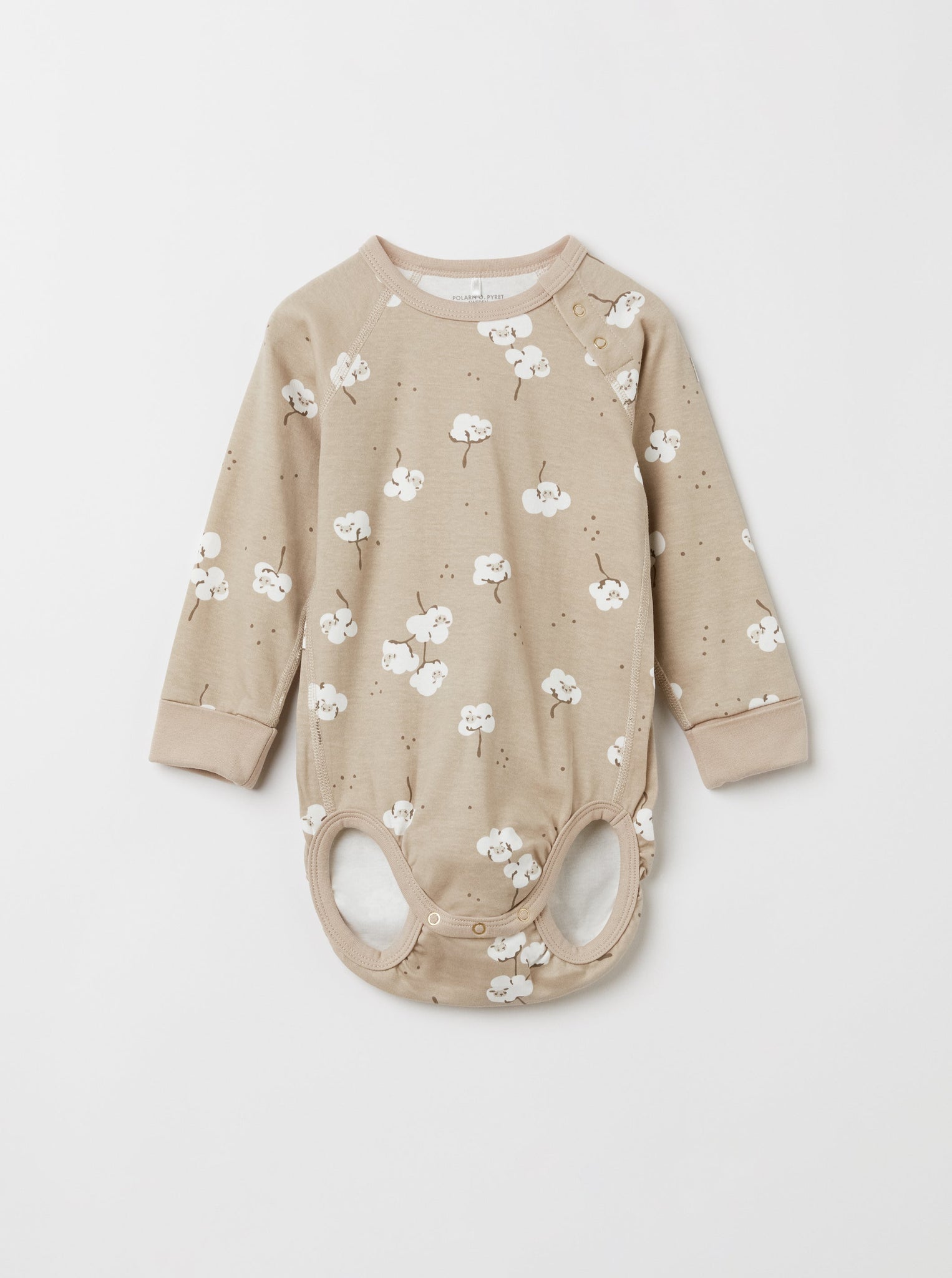 Sheep Print Organic Cotton Babygrow from the Polarn O. Pyret babywear collection. The best ethical baby clothes