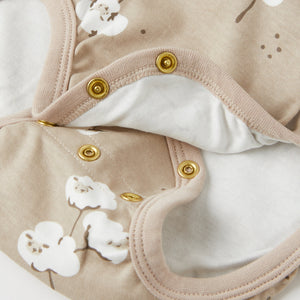 Sheep Print Organic Cotton Babygrow from the Polarn O. Pyret babywear collection. The best ethical baby clothes