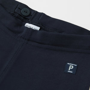 Organic Cotton Navy Kids Leggings from the Polarn O. Pyret kidswear collection. Ethically produced kids clothing.