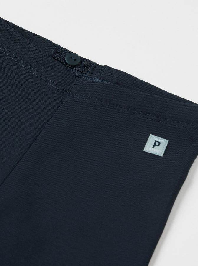 Organic Cotton Navy Baby Leggings from the Polarn O. Pyret babywear collection. The best ethical kids clothes