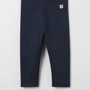Organic Cotton Navy Baby Leggings from the Polarn O. Pyret babywear collection. The best ethical kids clothes